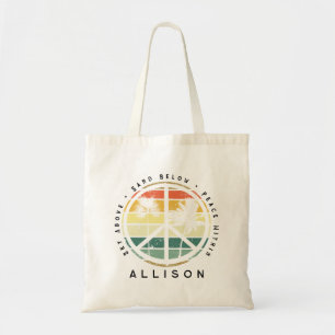 Bolso De Tela Señal de Paz de Palma de Playa Retro