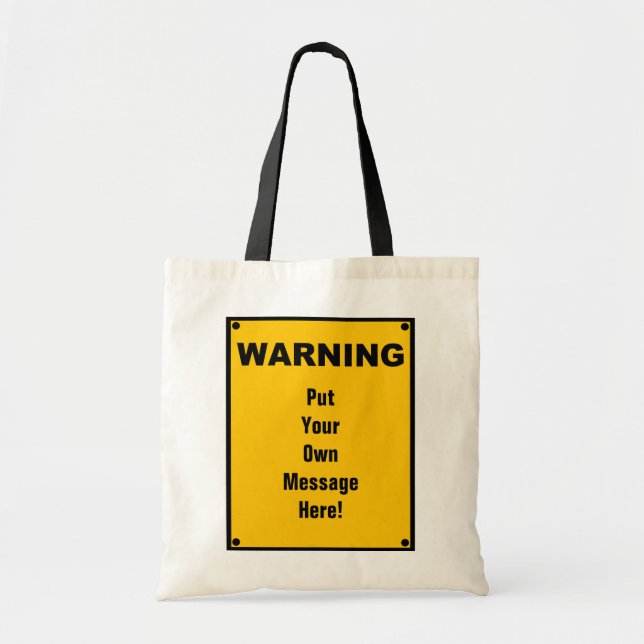 Bolso De Tela Señal de peligro personalizada (Frente)