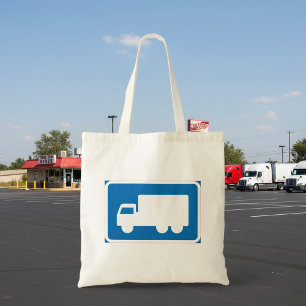 Bolso De Tela Señal de Ruta para Camiones Azul Símbolo de Transp