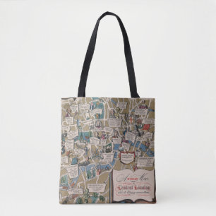 Bolso De Tela Señales literarias del mapa de Dunlop de Londres