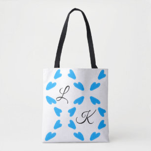Bolso De Tela Sencilla acuarela azul cielo añade su nombre de mo