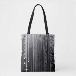 Bolso De Tela Sencillamente Enspired Black Shimmery Reutilizable