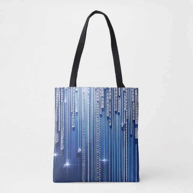Bolso De Tela Sencillamente Enspired Blue Shimmery Reutilizable (Anverso)