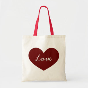 Bolso De Tela Sencillo Corazón Rojo Amor Cuto