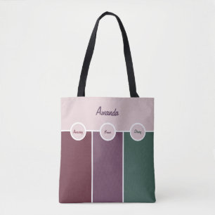 Bolso De Tela Sencillo estilo gráfico violeta verde