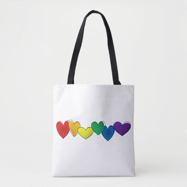 Bolso De Tela Sencillo ORGULLO Arcoiris colores tote (Anverso)