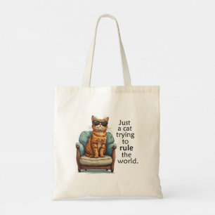 Bolso De Tela Sencillo Pero Adorable Jefe De Gato Tote Bag