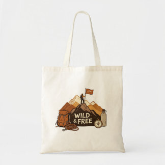 Bolso De Tela Senderismo de Montaña Salvaje y Libre Vintage