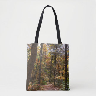 Bolso De Tela Sendero Sunlit Fall en el Parque Estatal Laurel Hi