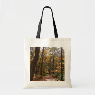 Bolso De Tela Sendero Sunlit Fall en el Parque Estatal Laurel Hi