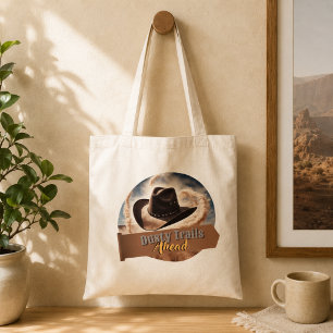 Bolso De Tela Senderos Polvorientos por Delante Sombrero de Vaqu