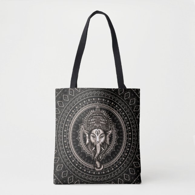 Bolso De Tela Señor Ganesha - negro de la sepia (Anverso)