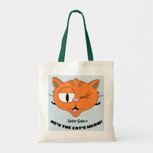 Bolso De Tela "Señor Gato ¡Es el gato de la película!" gato guiñ