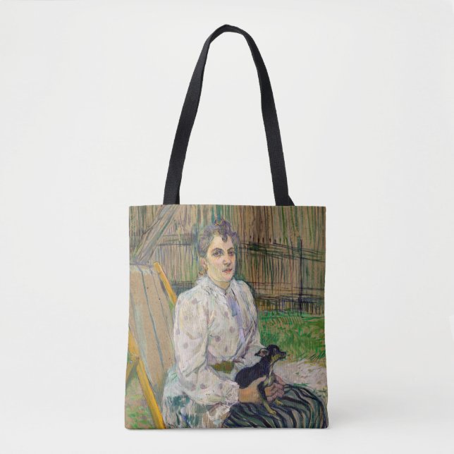 Bolso De Tela Señora Con Un Perro (Anverso)