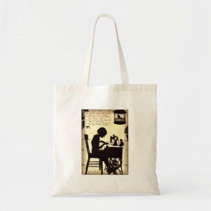 Bolso De Tela Señora de costura cantante Vintage Fairy Poem