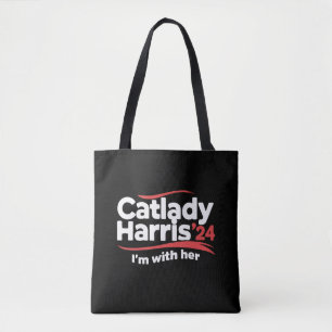 Bolso De Tela Señora de los Gatos Kamala Harris 2024 Estoy con E