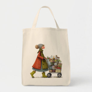 Bolso De Tela Señora extravagante con carrito de compras