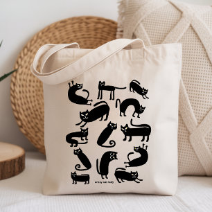 Bolso De Tela Señora Gata Loca Amante Divertida de Gatos