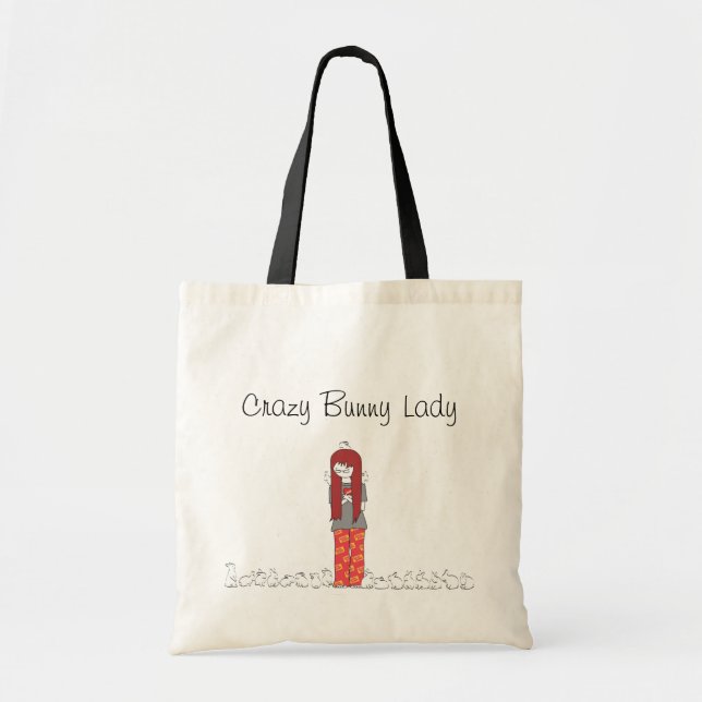 BOLSO DE TELA SEÑORA LOCA DEL CONEJITO (Frente)
