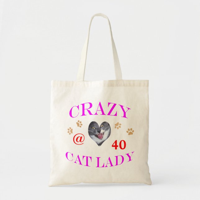 Bolso De Tela Señora loca del gato 40 (Frente)