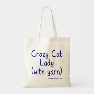 Bolso De Tela Señora loca del gato (con hilado)