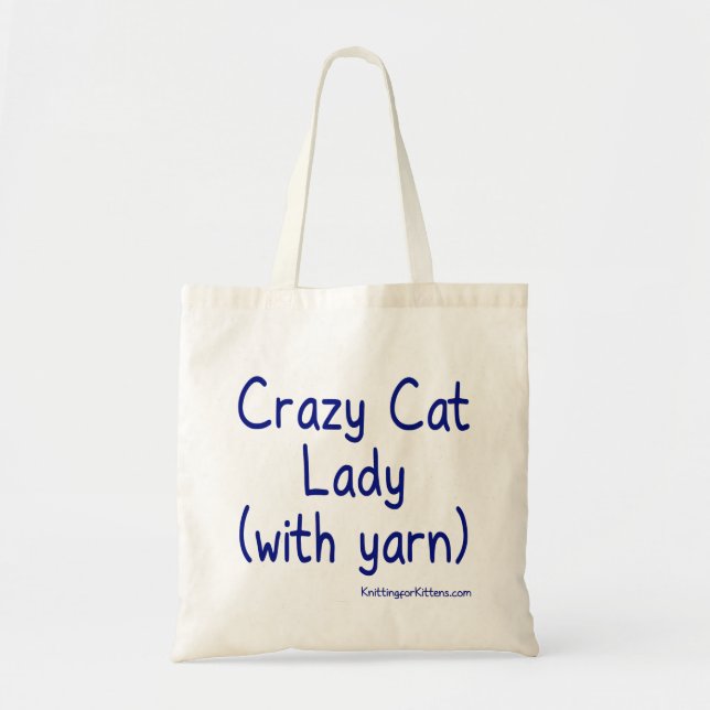 Bolso De Tela Señora loca del gato (con hilado) (Frente)