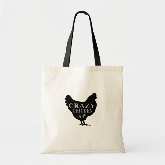 Bolso De Tela Señora loca linda del pollo (Frente)