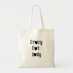 Bolso De Tela Señora loca Tote del gato
