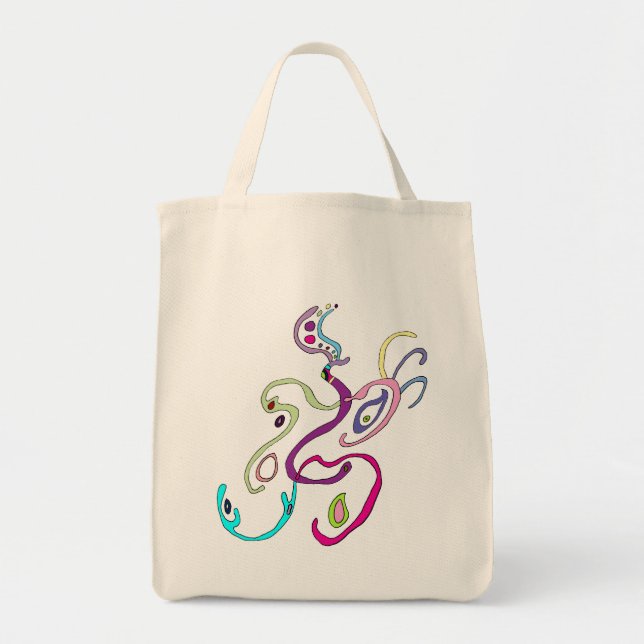 Bolso De Tela Señora Mariposa, Ilustracion gráfico Gran Tote B (Frente)