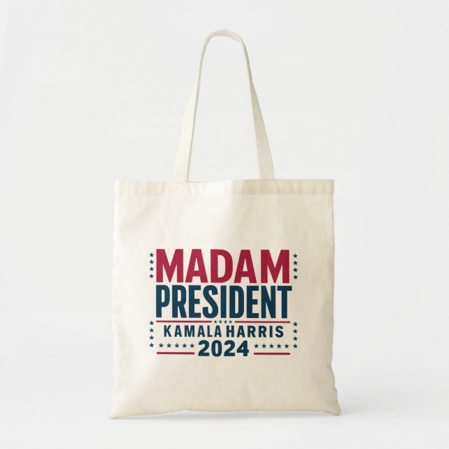 Bolso De Tela Señora Presidenta Kamala Harris 2024 Votación demó (Frente)
