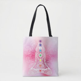 Bolso De Tela Señora rosada de siete Chakras