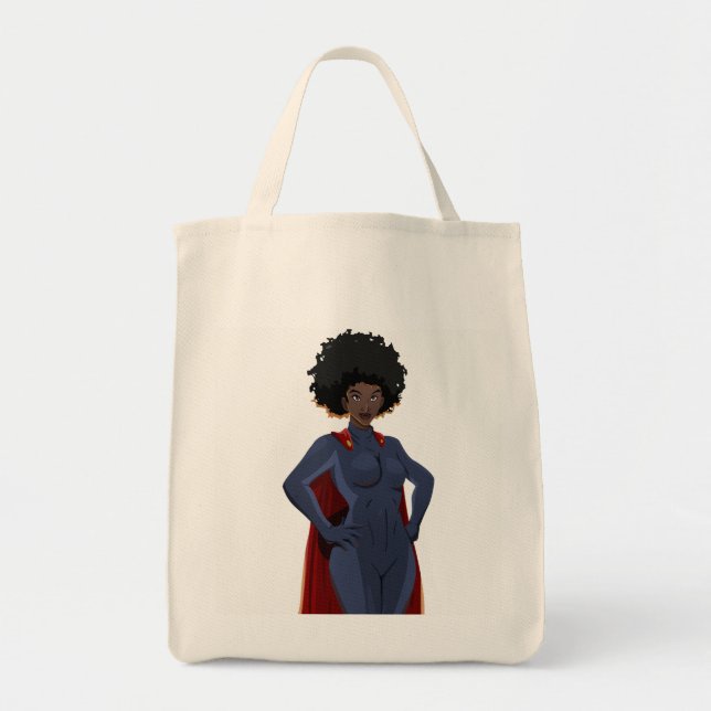 Bolso De Tela Señora superhéroe (Frente)