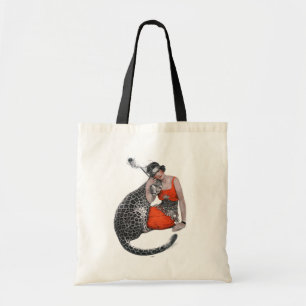 Bolso De Tela Señora y leopardo