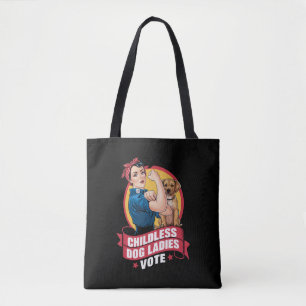 Bolso De Tela Señoras sin hijos y con gatos votan por el perro T