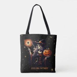 Bolso De Tela Sensación de brujería - Calabaza, varita mágica, e