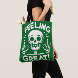Bolso De Tela Sensación de gran calavera y huesos con un positiv