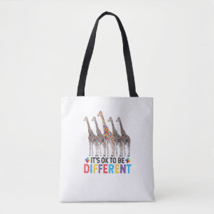 Bolso De Tela Sensibilización sobre autismo animal de jirafa abu