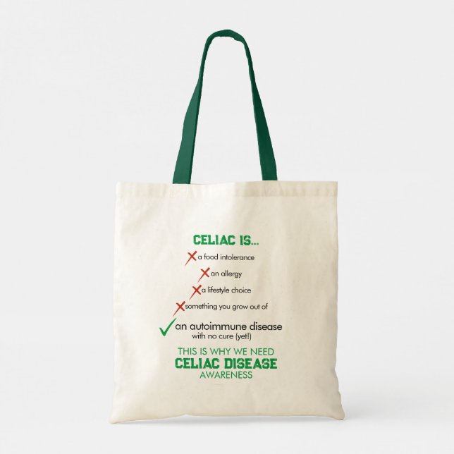 Bolso De Tela Sensibilización sobre la enfermedad celiaca Tote B (Reverso)