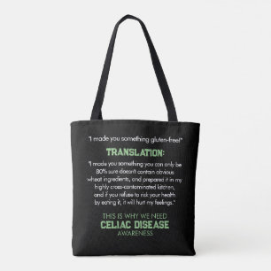 Bolso De Tela Sensibilización sobre la enfermedad del Celio Grac