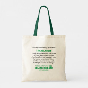 Bolso De Tela Sensibilización sobre la enfermedad del Celio Grac