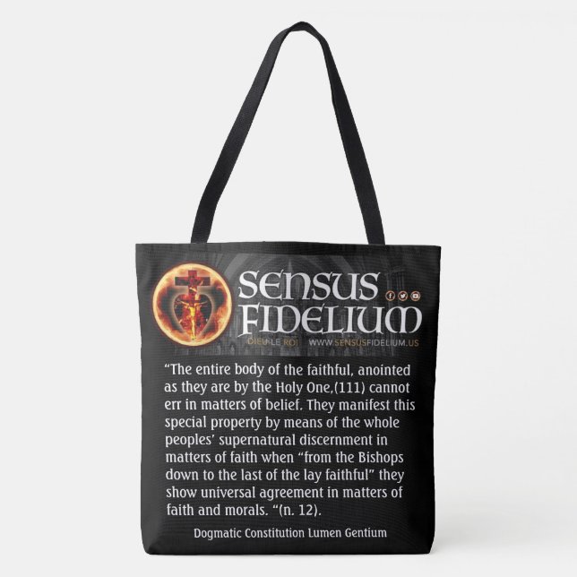 Bolso De Tela Sensus Fidelium Católica "Sentido de los fieles" (Anverso)