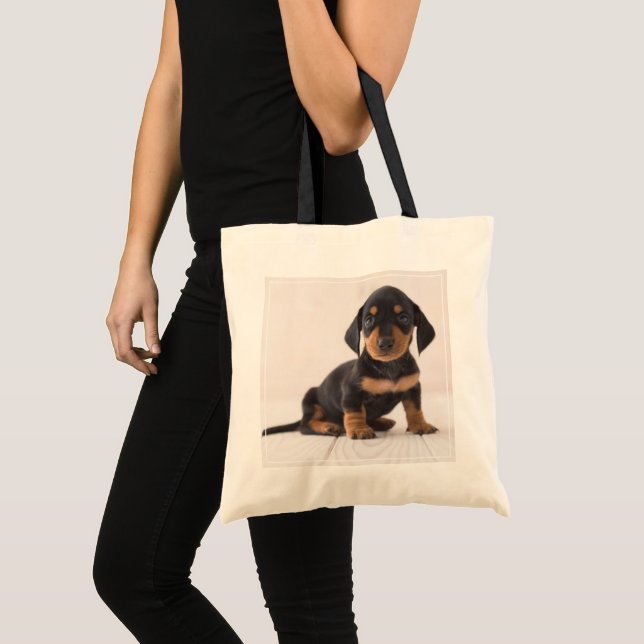 Bolso De Tela Sentada miniatura del Dachshund (Anverso (producto))