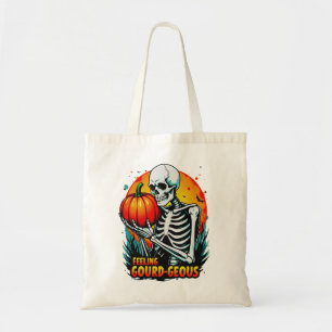 Bolso De Tela "Sentiendo Gourd-geous" Skeleton Hand Halloween Te