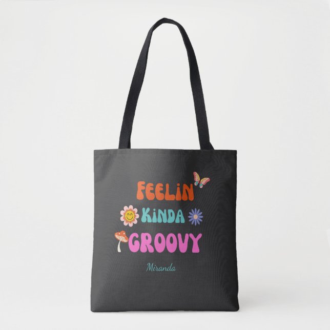 BOLSO DE TELA SENTIMIENTO KINDA GROOVY RETRO (Anverso)