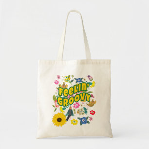 Bolso De Tela Sentirse Groovy Hippie Retro Boho Floral