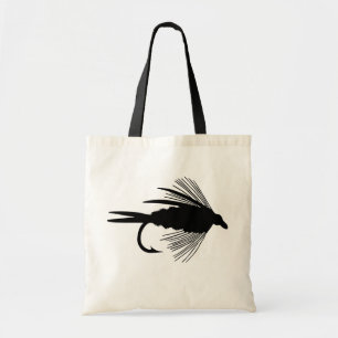 Bolso De Tela Señuelo negro de la pesca con mosca