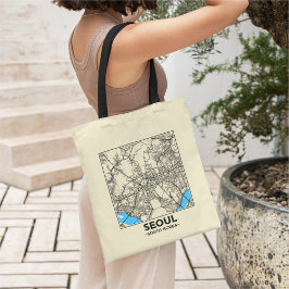 Bolso De Tela Seoul, South Korea City Map Tote Bag