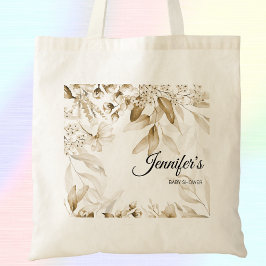 Bolso De Tela Sepia Elegante Bella Artes Florals Boho Baby Showe