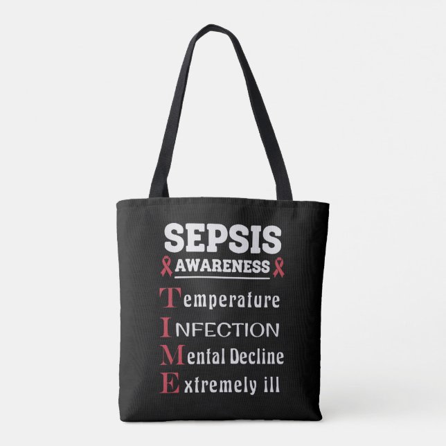 Bolso De Tela Sepsis Awareness T.I.M.E. Guide (Reverso)