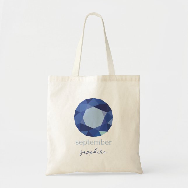 Bolso De Tela Septiembre Birthstone Sapphire (Frente)